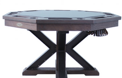 "The Weathered" 3-in-1 Slate Bumper Pool Table w/ Card and Dining Top + 4 Chairs by Berner Billiards