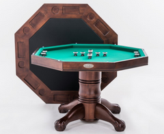 "The Boca" 3-in-1 Slate Bumper Pool Table w/ Card and Dining Top + 4 Chairs by Berner Billiards